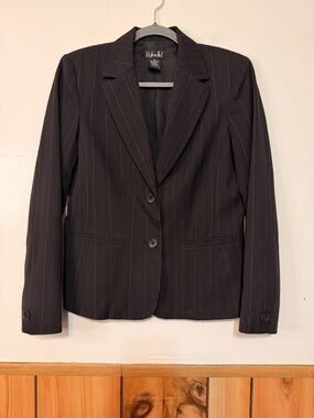Rafaella Black Pinstripe Two-Button Blazer